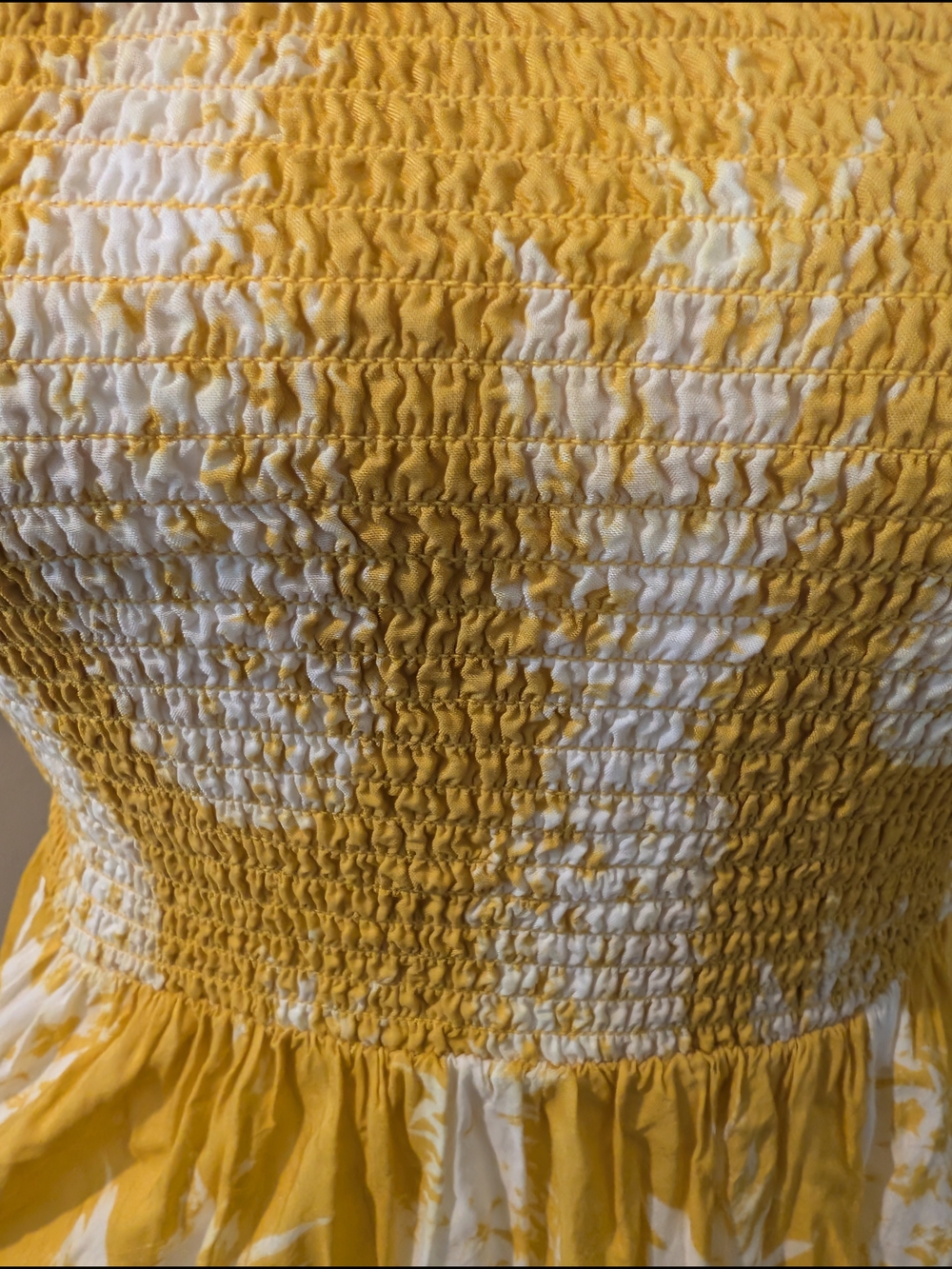 Anthropologie XXS Yellow and White Pineapple Print Strapless Dress - Picture 5 of 8
